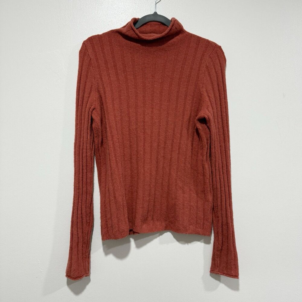 Madewell Evercrest Orange Ribbed Merino Wool Blend Sweater Size Small